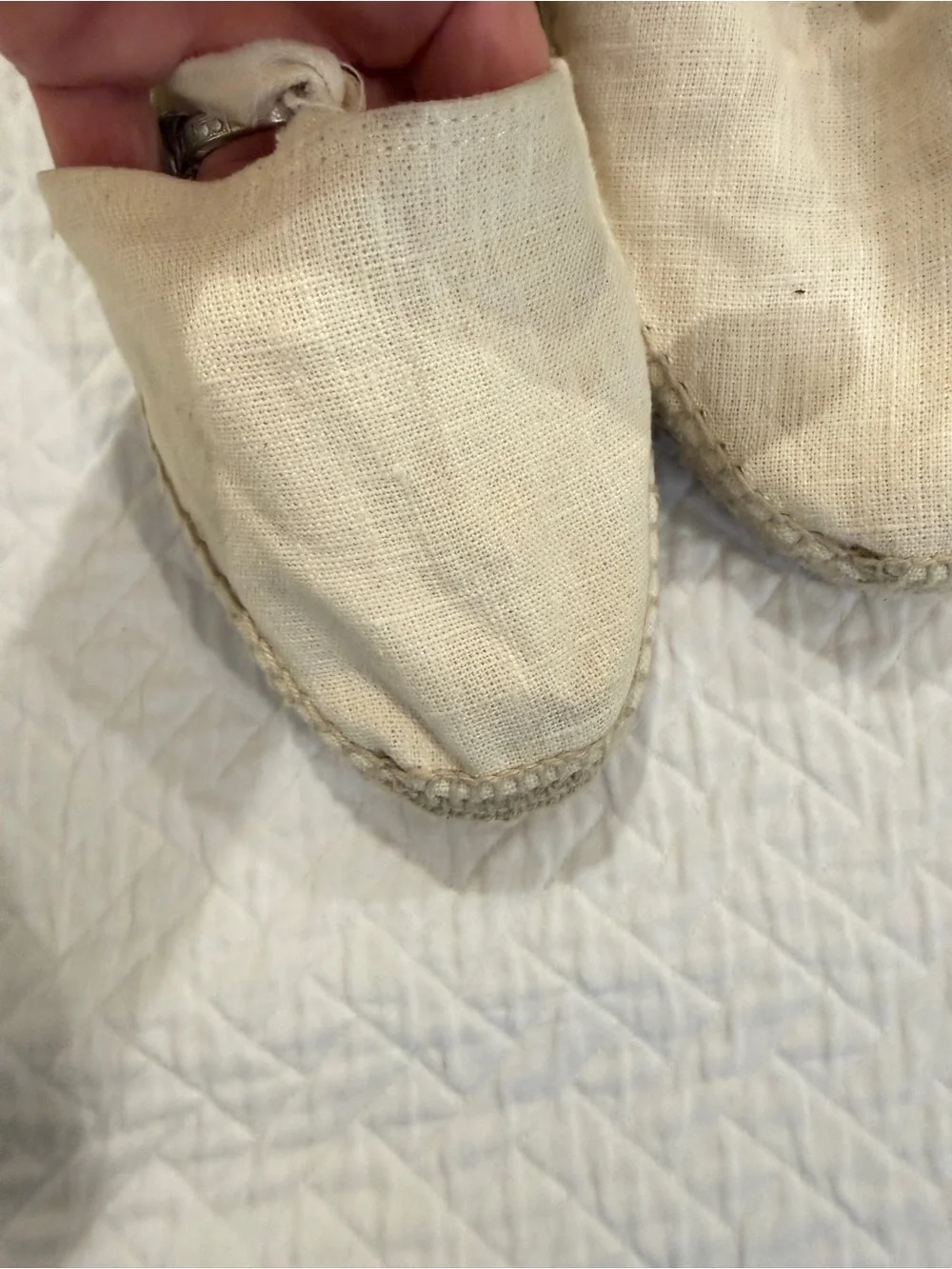 Tie-Ankle Canvas Espadrille Wedges in White size 40